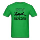 Talk About Airplanes - Black - Unisex Classic T-Shirt - bright green