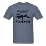 Talk About Airplanes - Black - Unisex Classic T-Shirt - denim