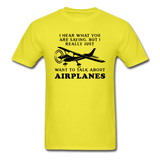 Talk About Airplanes - Black - Unisex Classic T-Shirt - yellow