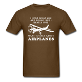 Talk About Airplanes - White - Unisex Classic T-Shirt - brown