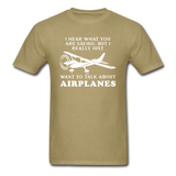 Talk About Airplanes - White - Unisex Classic T-Shirt - khaki