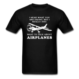 Talk About Airplanes - White - Unisex Classic T-Shirt - black