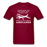 Talk About Airplanes - White - Unisex Classic T-Shirt - burgundy