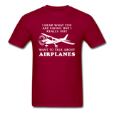 Talk About Airplanes - White - Unisex Classic T-Shirt - dark red