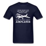 Talk About Airplanes - White - Unisex Classic T-Shirt - navy