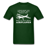 Talk About Airplanes - White - Unisex Classic T-Shirt - forest green
