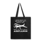 Talk About Airplanes - White - Tote Bag - black