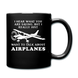 Talk About Airplanes - White - Full Color Mug - black