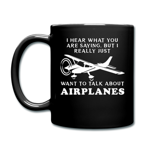 Talk About Airplanes - White - Full Color Mug - black