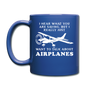 Talk About Airplanes - White - Full Color Mug - royal blue