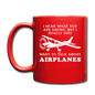 Talk About Airplanes - White - Full Color Mug - red