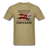 Talk About Airplanes - Red Biplane - Unisex Classic T-Shirt - khaki