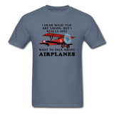 Talk About Airplanes - Red Biplane - Unisex Classic T-Shirt - denim