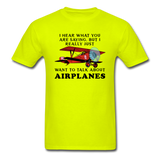 Talk About Airplanes - Red Biplane - Unisex Classic T-Shirt - safety green