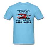 Talk About Airplanes - Red Biplane - Unisex Classic T-Shirt - aquatic blue