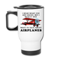 Talk About Airplanes - Red Biplane - Travel Mug - white