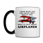 Talk About Airplanes - Red Biplane - Contrast Coffee Mug - white/black