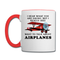 Talk About Airplanes - Red Biplane - Contrast Coffee Mug - white/red