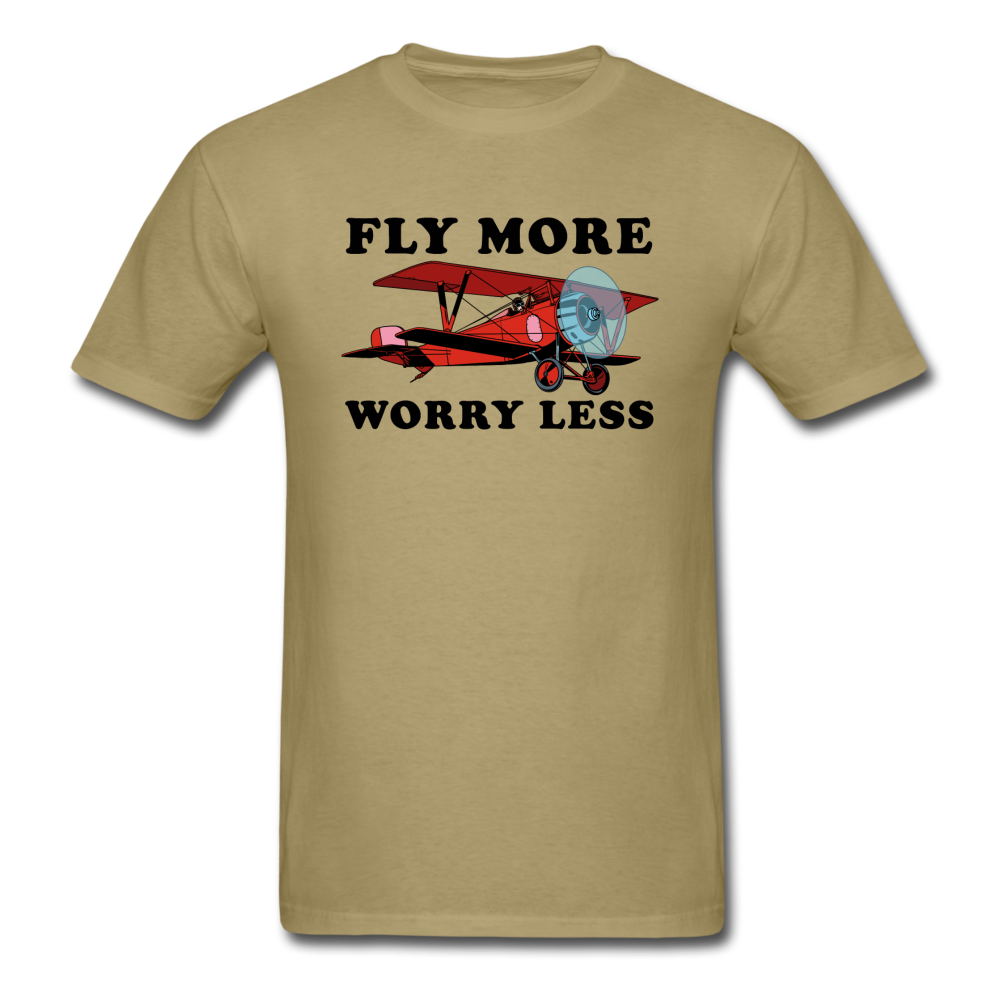 Fly More - Worry Less - Unisex Classic T-Shirt - khaki