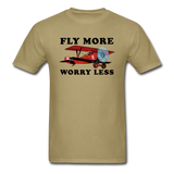 Fly More - Worry Less - Unisex Classic T-Shirt - khaki
