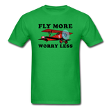 Fly More - Worry Less - Unisex Classic T-Shirt - bright green