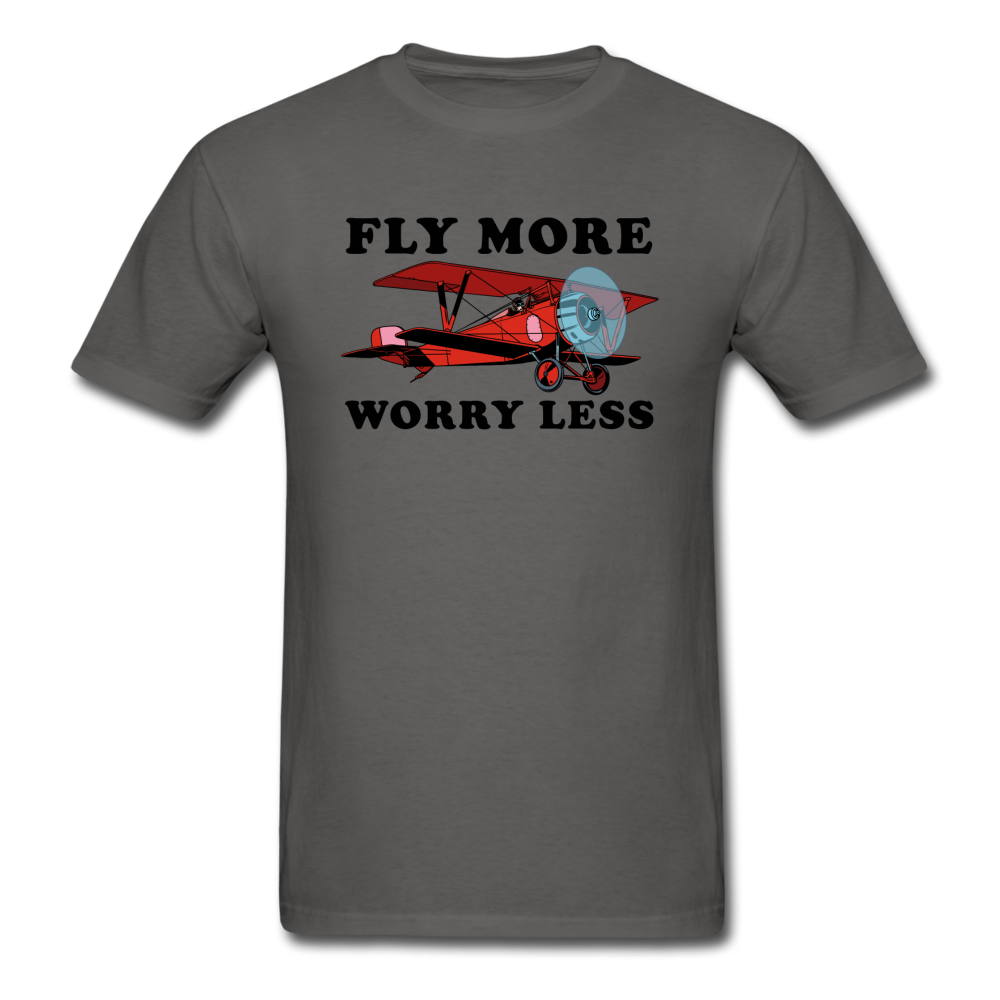 Fly More - Worry Less - Unisex Classic T-Shirt - charcoal