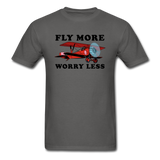 Fly More - Worry Less - Unisex Classic T-Shirt - charcoal