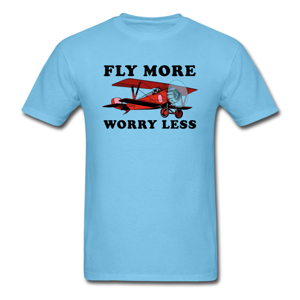 Fly More - Worry Less - Unisex Classic T-Shirt - aquatic blue