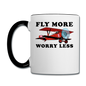 Fly More - Worry Less - Contrast Coffee Mug - white/black