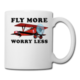 Fly More - Worry Less - Coffee/Tea Mug - white