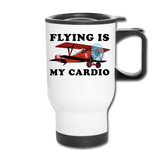 Flying Is My Cardio - Travel Mug - white