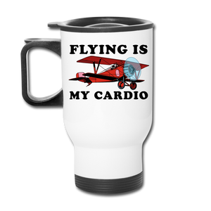 Flying Is My Cardio - Travel Mug - white