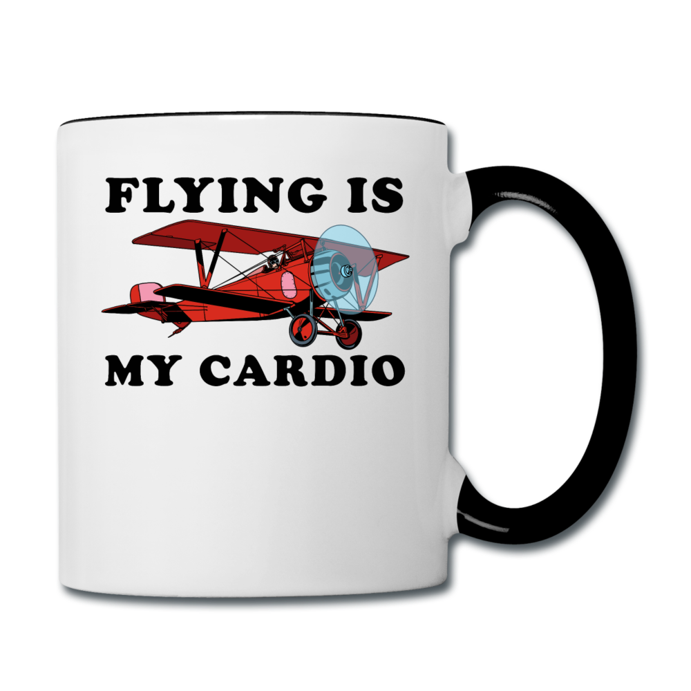 Flying Is My Cardio - Contrast Coffee Mug - white/black