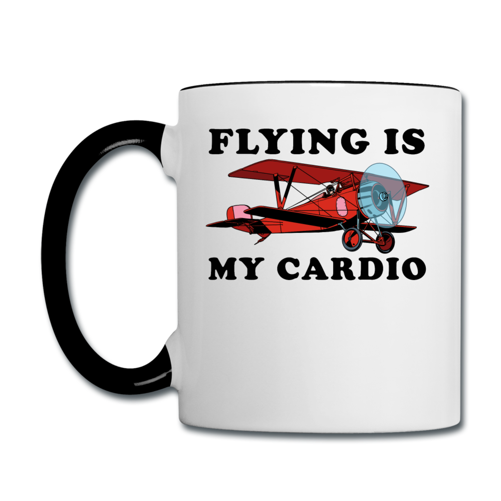 Flying Is My Cardio - Contrast Coffee Mug - white/black