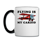 Flying Is My Cardio - Contrast Coffee Mug - white/black