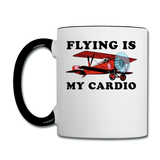 Flying Is My Cardio - Contrast Coffee Mug - white/black