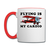 Flying Is My Cardio - Contrast Coffee Mug - white/red