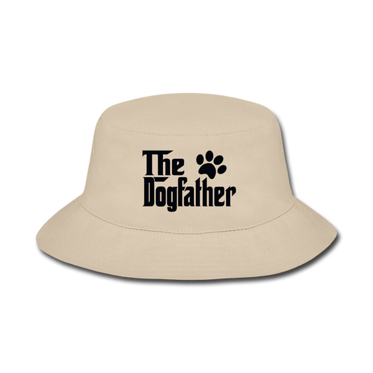 The Dogfather - Black - Bucket Hat - cream