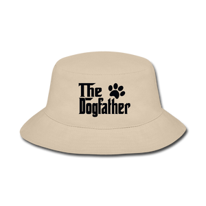 The Dogfather - Black - Bucket Hat - cream