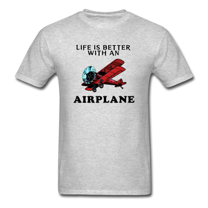 Life Is Better With An Airplane - Unisex Classic T-Shirt - heather gray