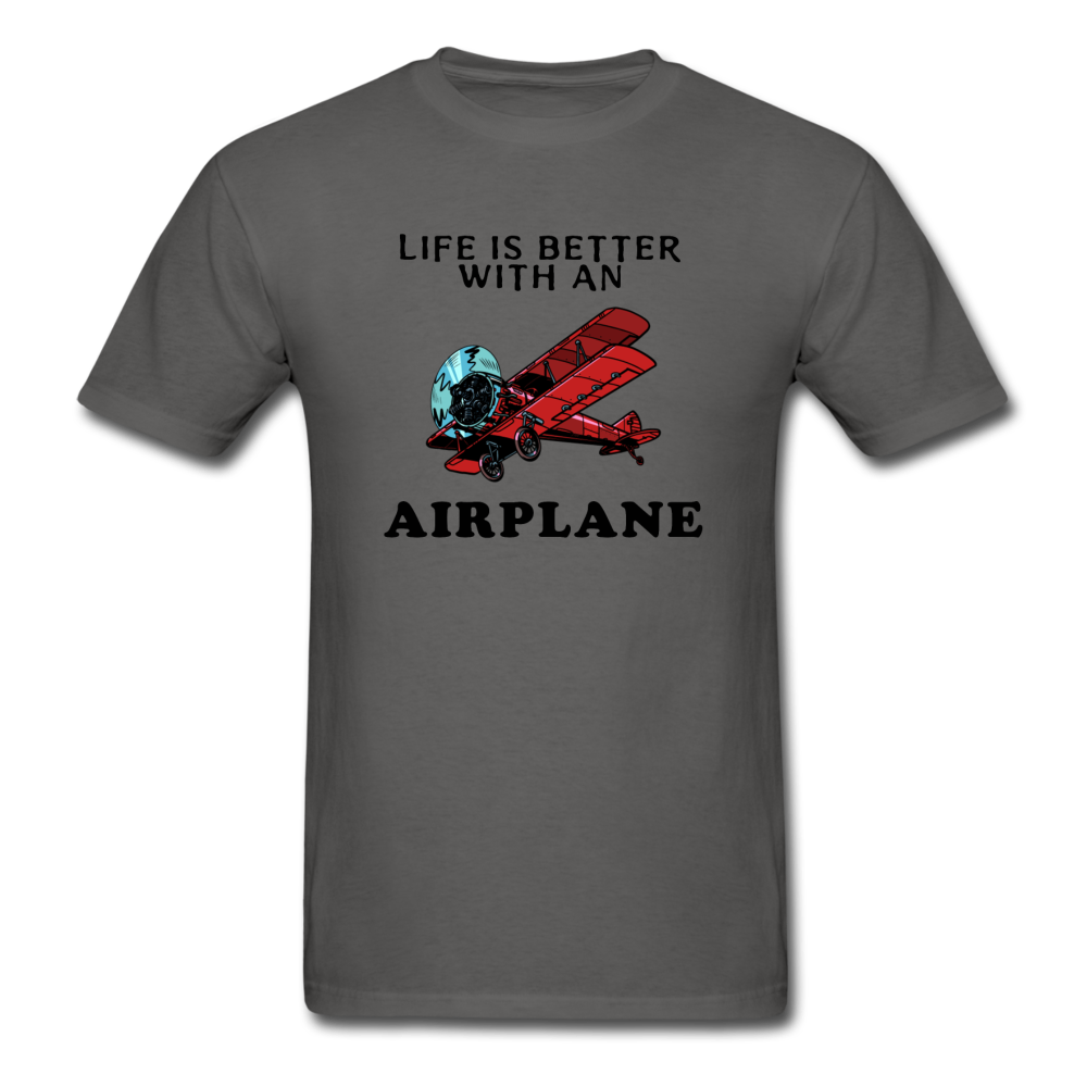 Life Is Better With An Airplane - Unisex Classic T-Shirt - charcoal