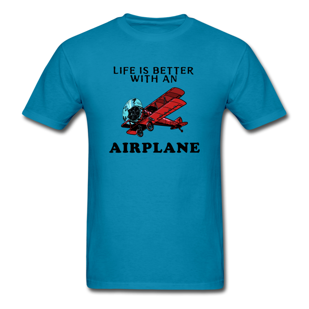 Life Is Better With An Airplane - Unisex Classic T-Shirt - turquoise