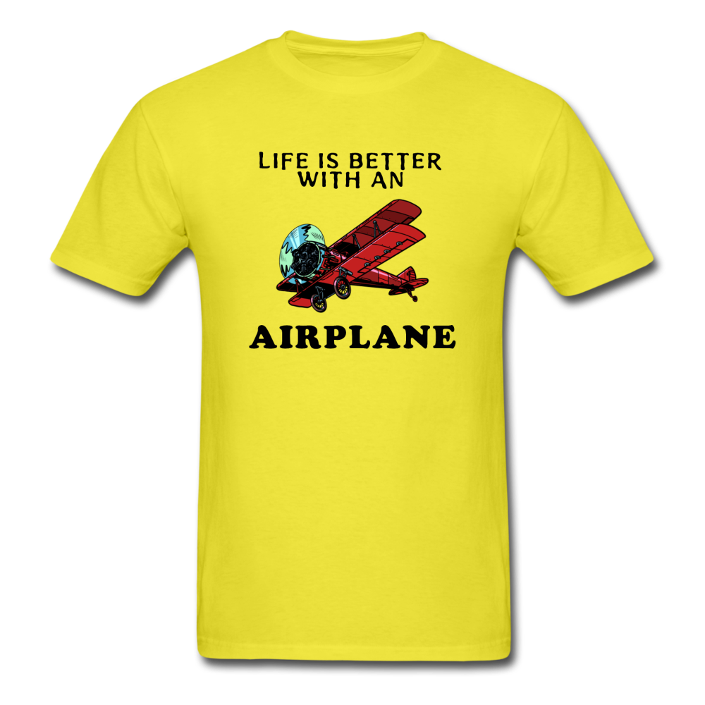 Life Is Better With An Airplane - Unisex Classic T-Shirt - yellow