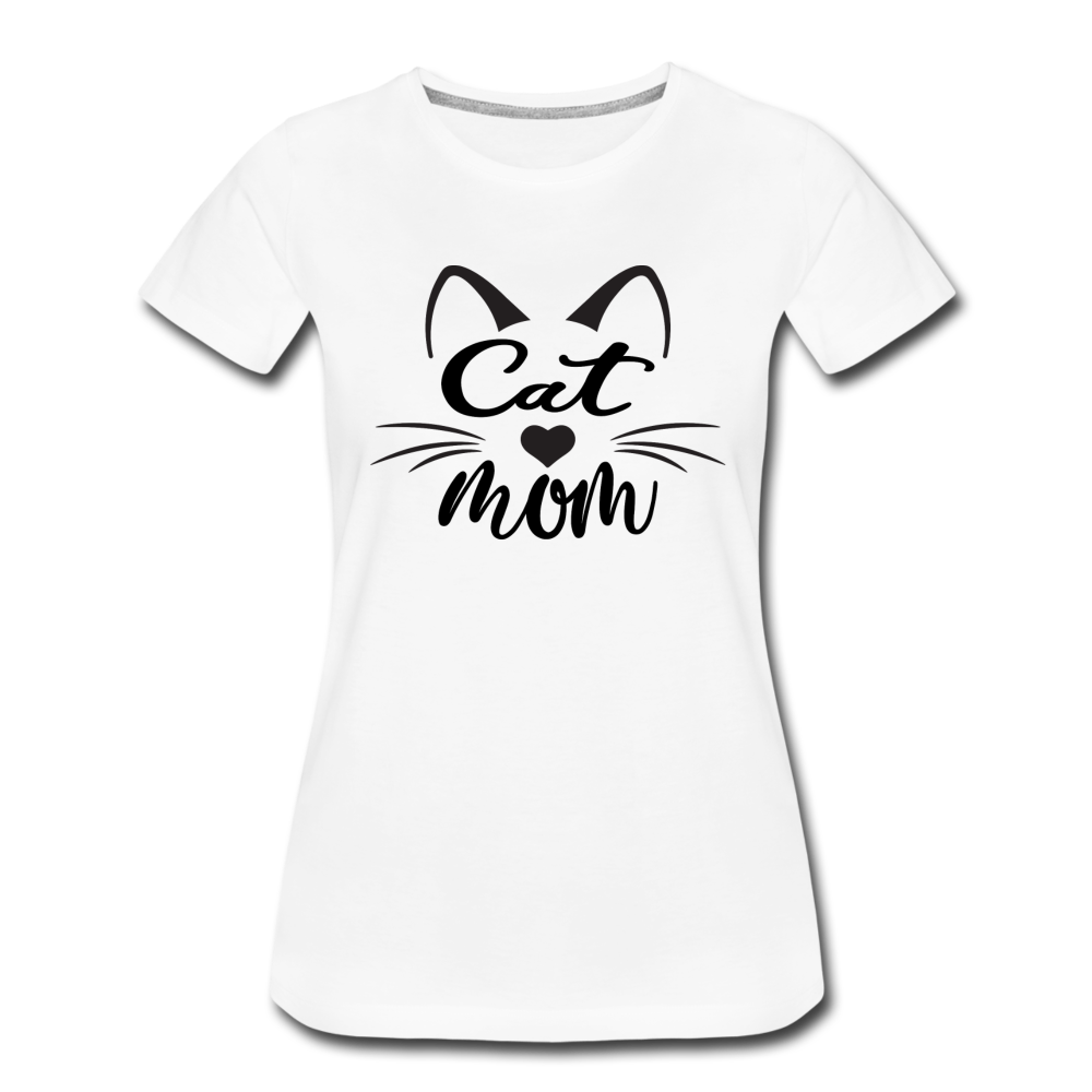 Cat Mom - Black - v2 - Women’s Premium T-Shirt - white