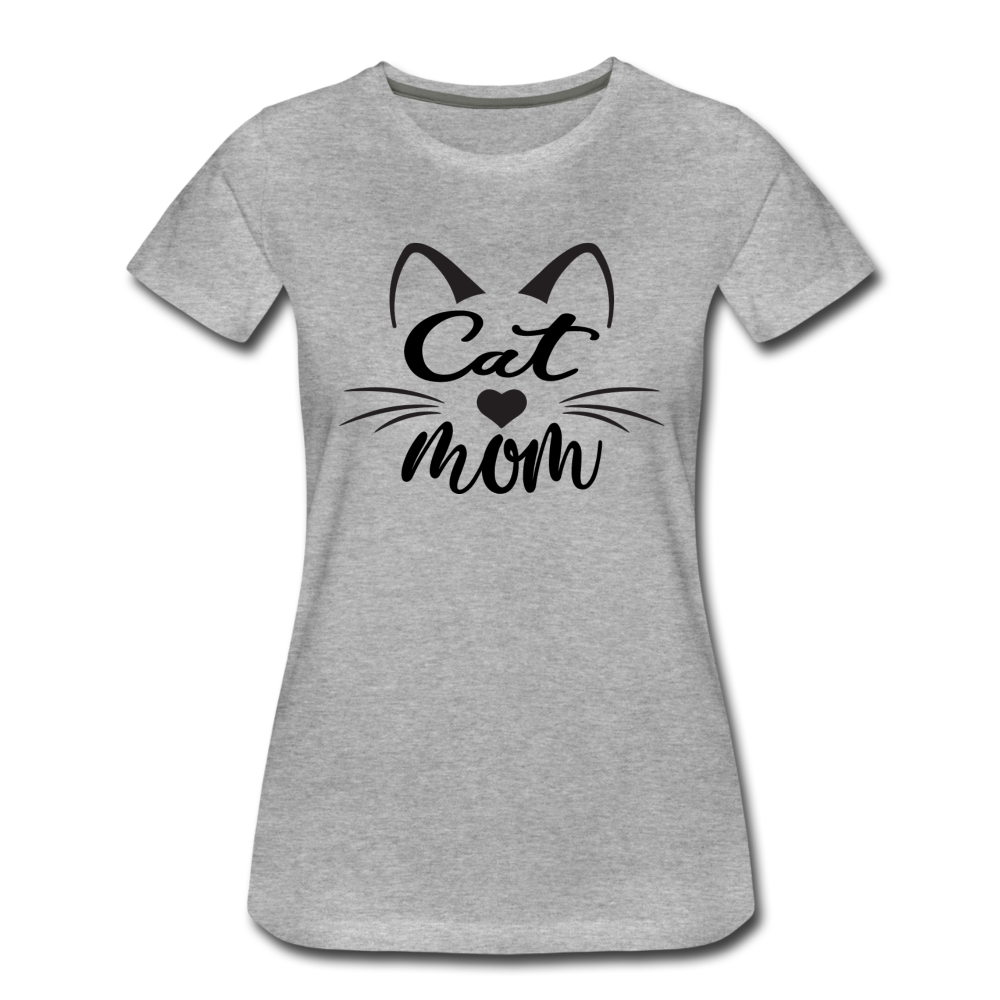 Cat Mom - Black - v2 - Women’s Premium T-Shirt - heather gray