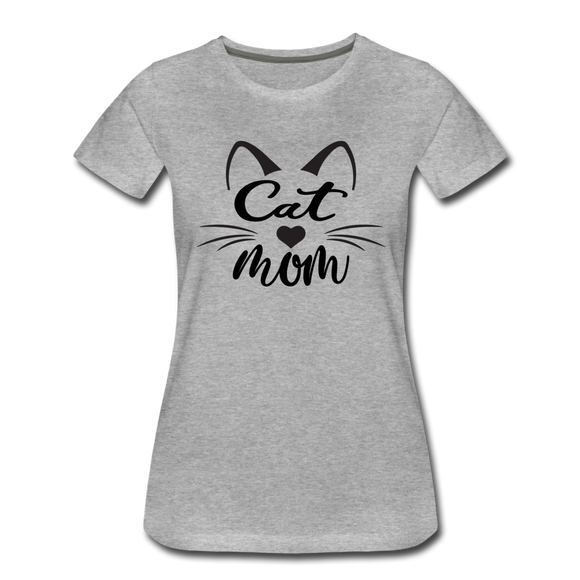Cat Mom - Black - v2 - Women’s Premium T-Shirt - heather gray