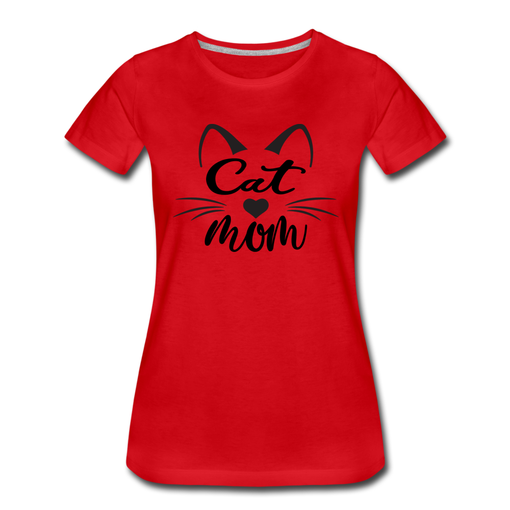 Cat Mom - Black - v2 - Women’s Premium T-Shirt - red