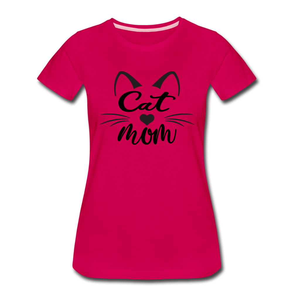 Cat Mom - Black - v2 - Women’s Premium T-Shirt - dark pink