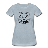 Cat Mom - Black - v2 - Women’s Premium T-Shirt - heather ice blue