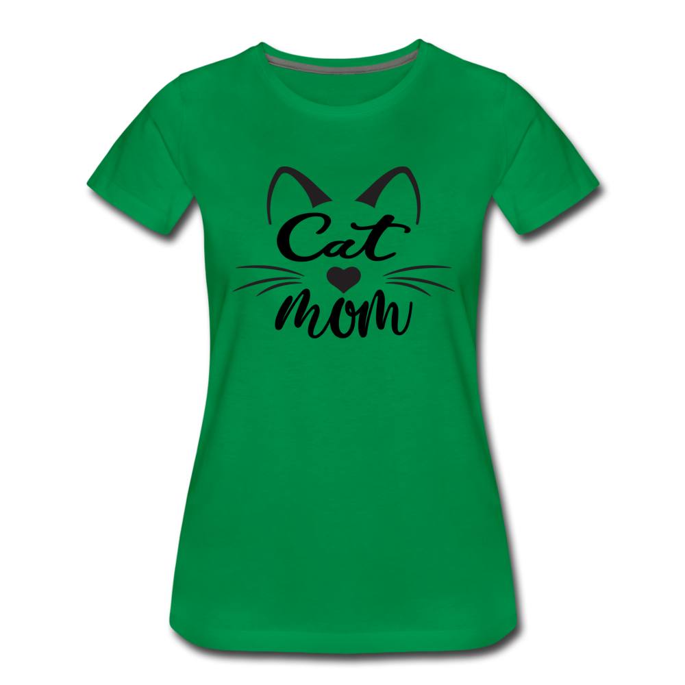 Cat Mom - Black - v2 - Women’s Premium T-Shirt - kelly green